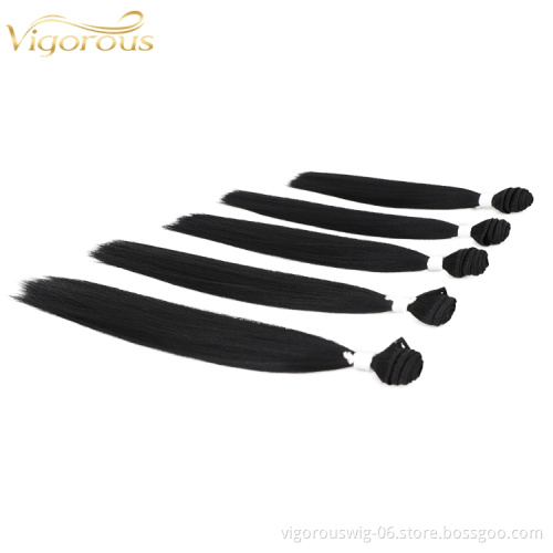 Vigorous Silky Black Custom Top Straight Chignon Soft For Women Synthetic Wholesale Extension Hair Closure Piece